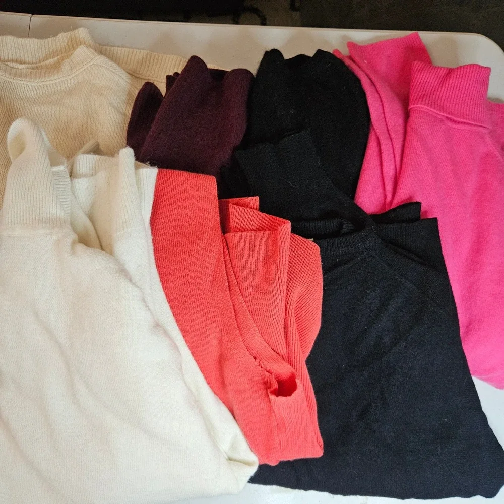 Lot of 7 Womens Cashmere Sweaters Flawed Crafting Upcycle